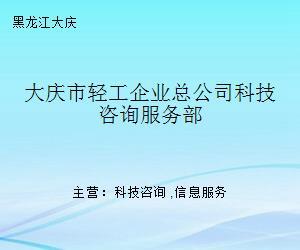 大庆市轻工企业总公司科技咨询服务部 驱动产业创新的专业科技中介